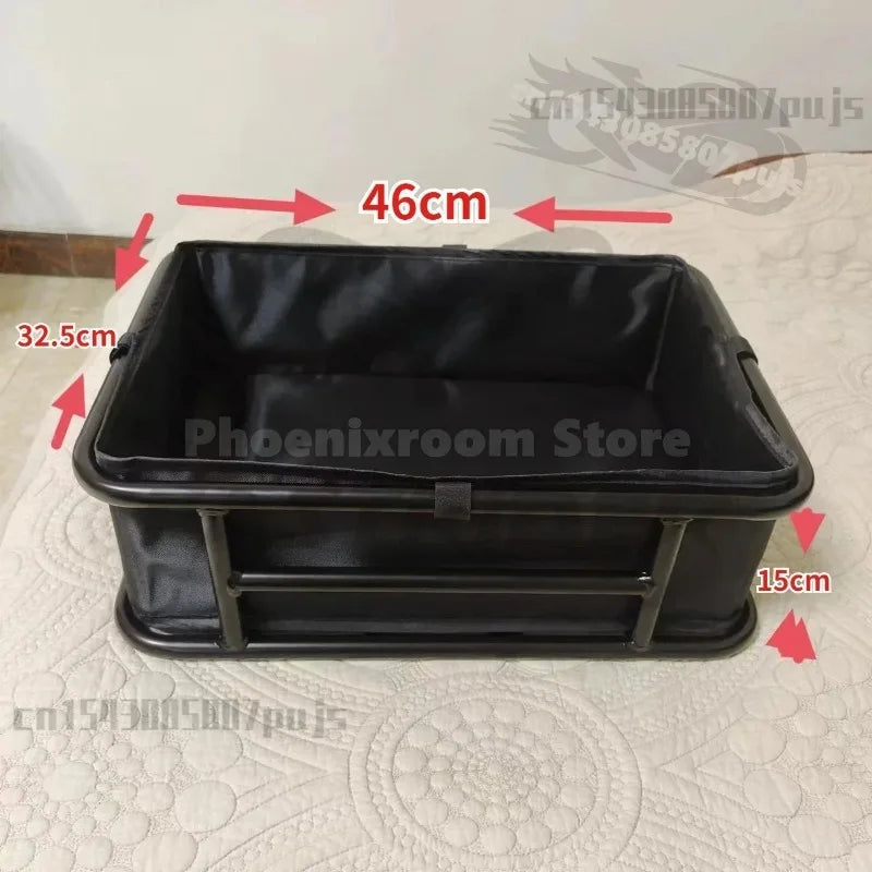 panier vélo noir robuste étanche filet transparent intérieur rembourré acier fixations porte bagage