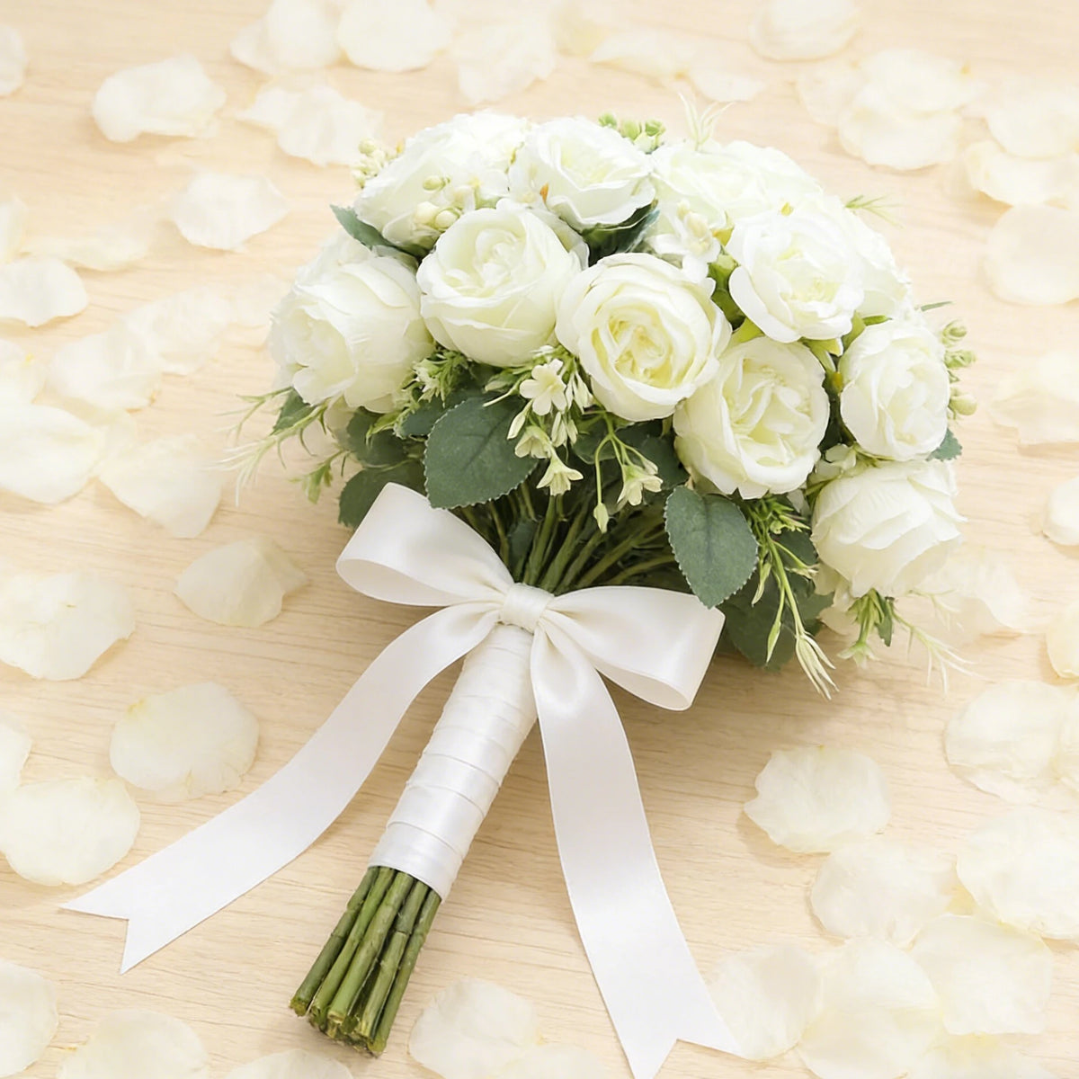 bouquet hortensia artificielle soie blanche verte décoration mariage anniversaire intérieur moderne fixe ruban