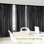 rideau extérieur semi transparent noir blanc moderne pochette tringle patio véranda