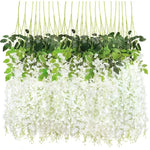 guirlande artificielle fleurs violet blanc moderne décoration intérieure mariage anniversaire baby shower pendaison crémaillère