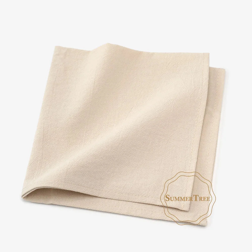 serviettes coton beige clair taille 40x40cm réutilisables classique maison party banquet