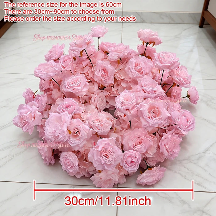 décoration arche florale artificielle rose clair blanc moderne extérieure mariage anniversaire événement