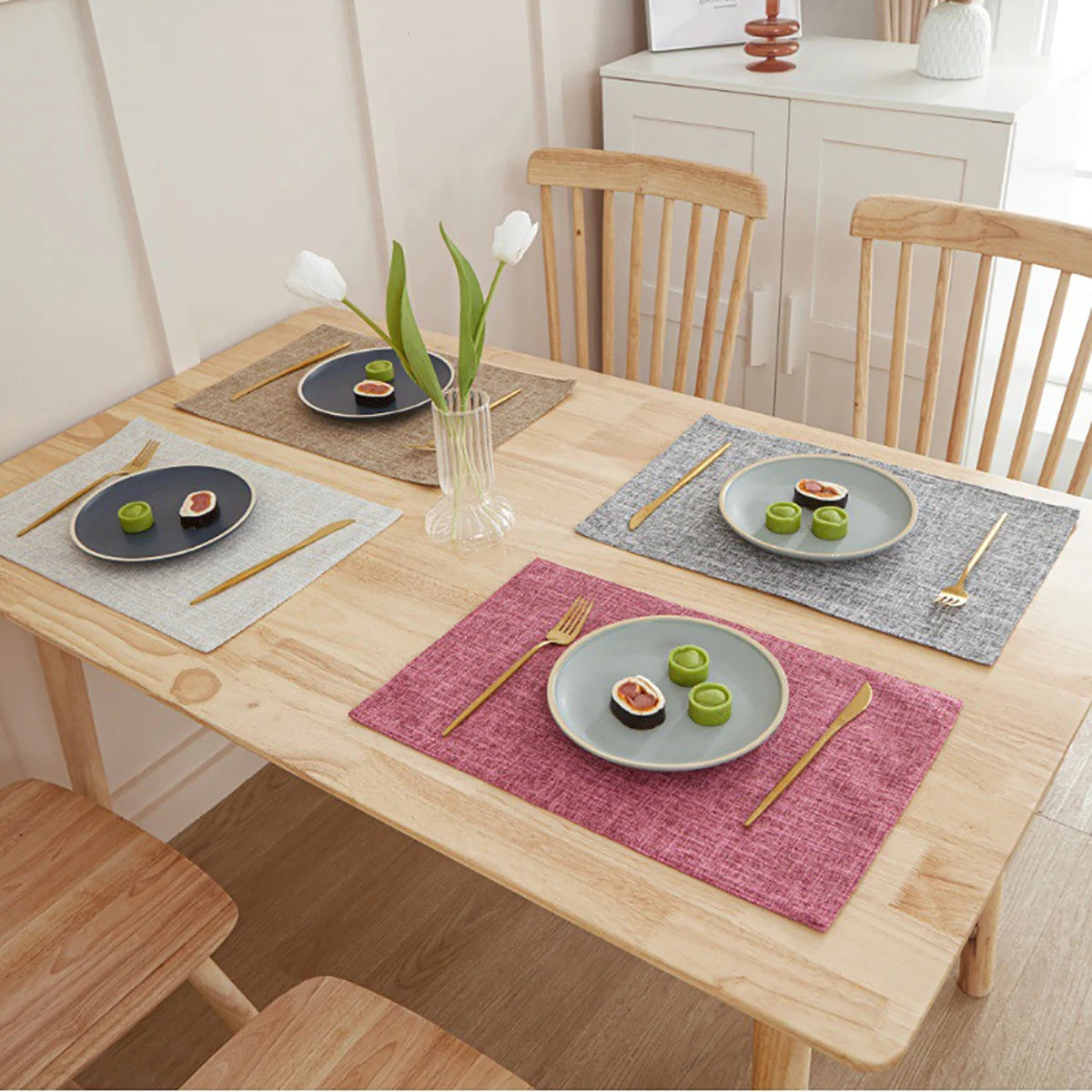 tapis table rectangle lin respectueux environnement isolation thermique facile nettoyage hygiène