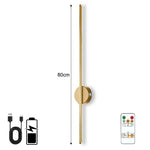 lampe murale led rechargeable sans fil noir doré moderne télécommande tactile 50cm 80cm