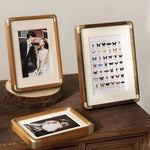 cadre photo bois rustique marron clair doré élégant décoration vintage