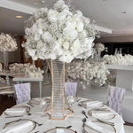 vase decoratif spirale transparent fleurs artificielle elegance evenement mariage deco table
