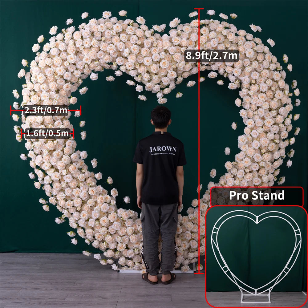 décoration événement romantique mariage cœur fleurs roses artificielles enseigne lumineuse better togetherextérieur