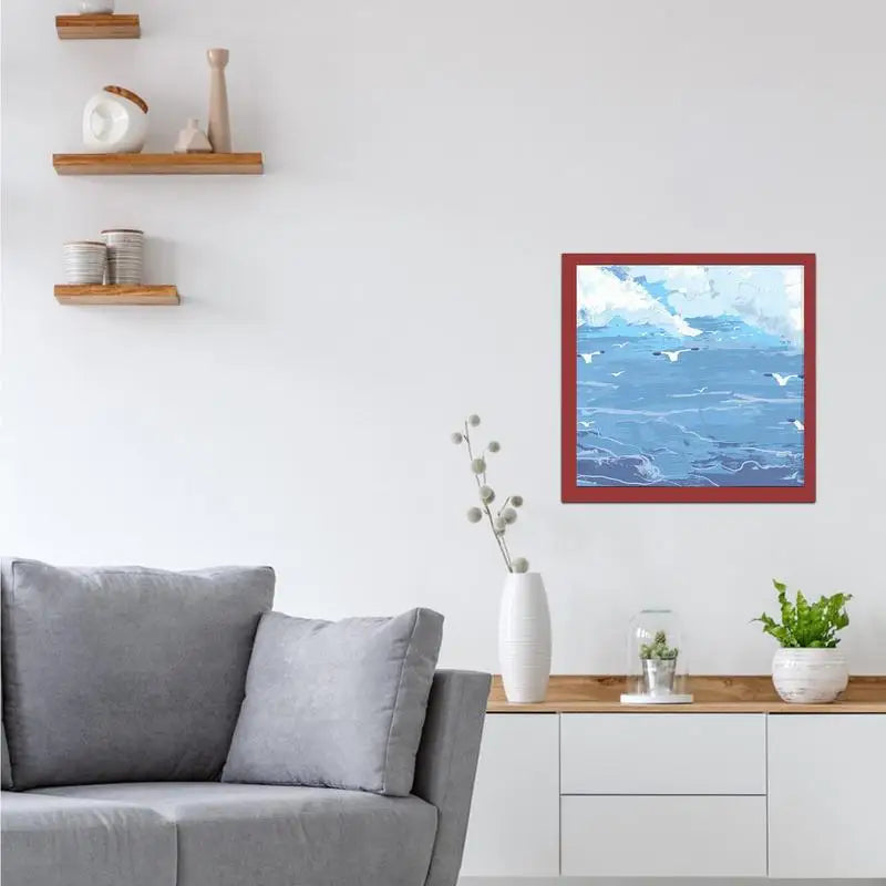 cadre photo moderne carré adhésif transparent motifs floraux rouge doré noir bleu