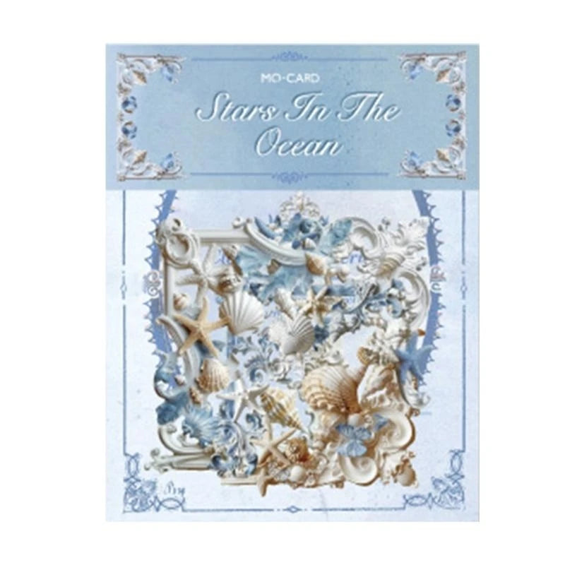 autocollants scrapbooking vintage fleurs coquillages baroques romantiques blanc doré bleu rose adhésifs cornières décoratives
