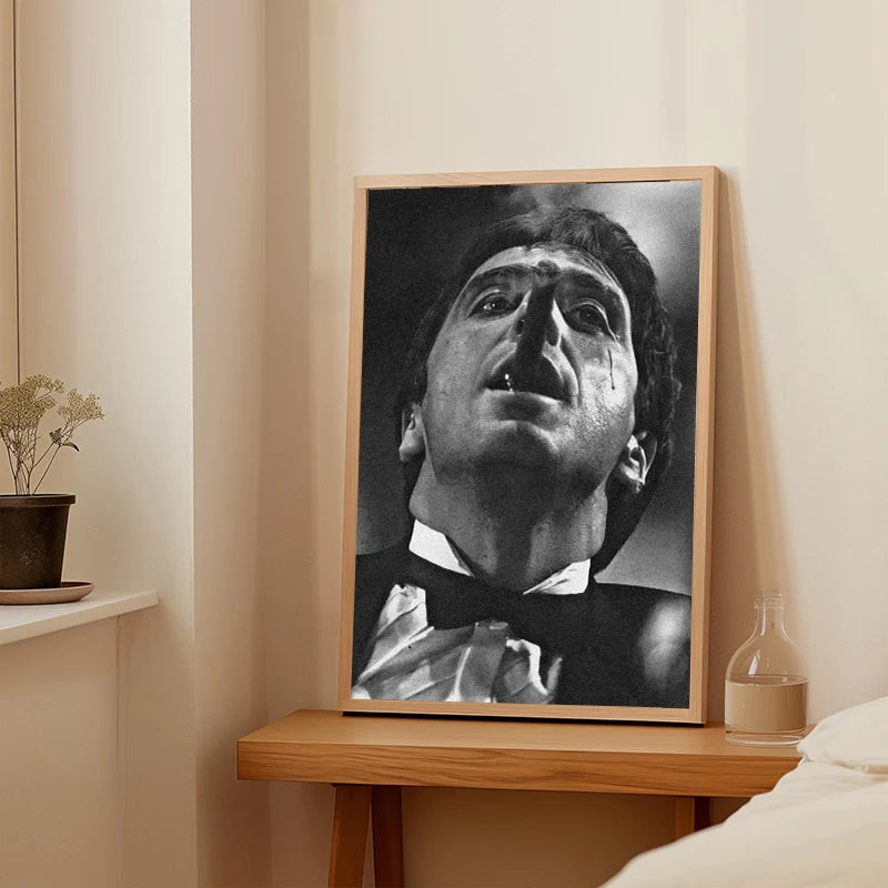 toile d'art portrait tony montana noir blanc classique decoration maison salon aquarelle vintage unframed