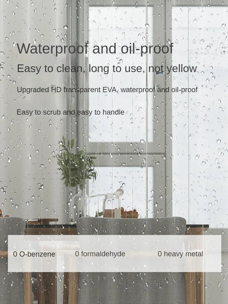 Détail du matériau EVA transparent du rideau isolant