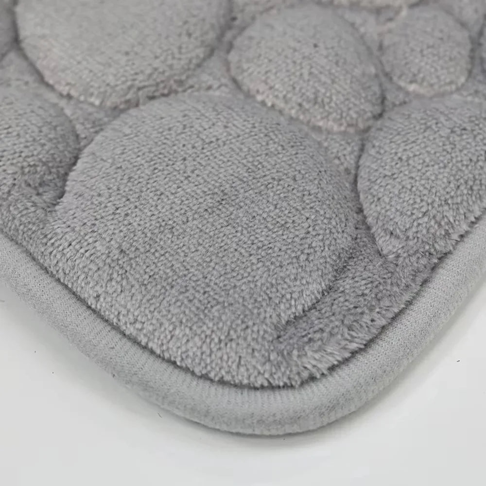 tapis bain gris texture cailloux moderne antidérapant absorbant salle bain