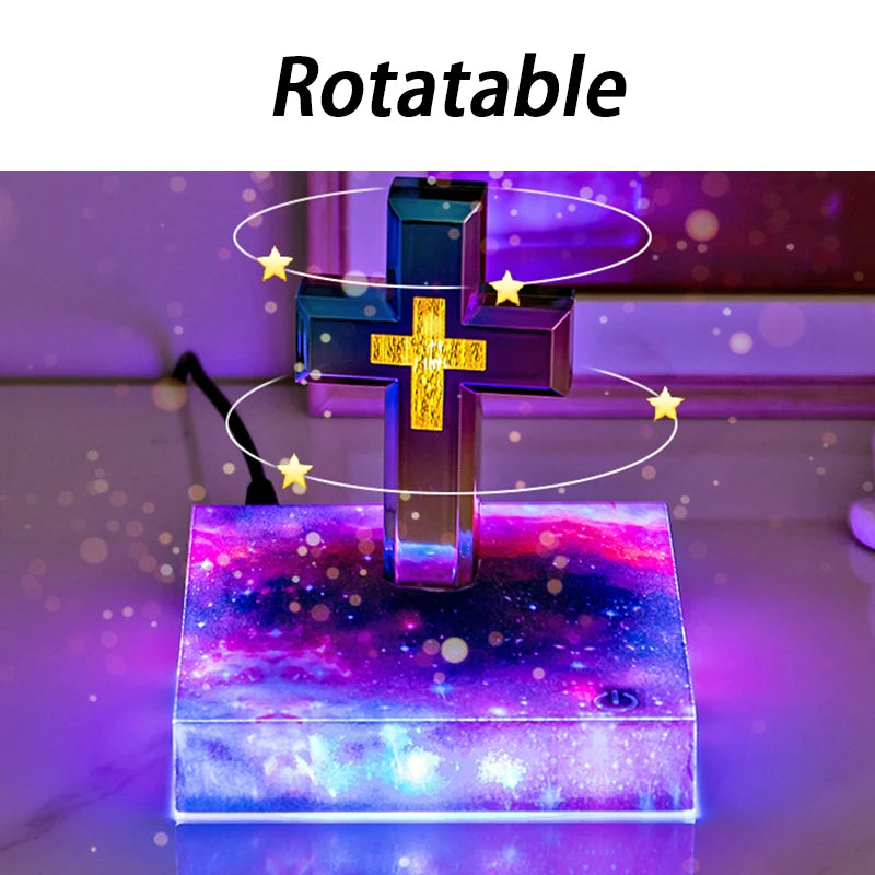 lampe décorative croix arc ciel livre bible lumineuse moderne rotation réglage lumière