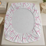drap housse lit blanc rose imprimé élastique moderne poches profondes coton polyester queen king