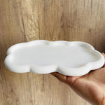 plateau silicone blanc moderne lisse décoration maison conteneur bonbons pot fleurs cadeau