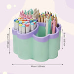 organisateur compartiments papeterie rose violet blanc moderne mignon floral plastique lisse