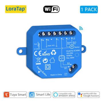 interrupteur module commutation rideau intelligent bleu moderne technologie contrôle vocal google alexa