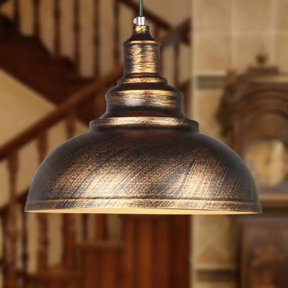 lampe suspendue industrielle vintage bronze noir blanche métal brillant mat