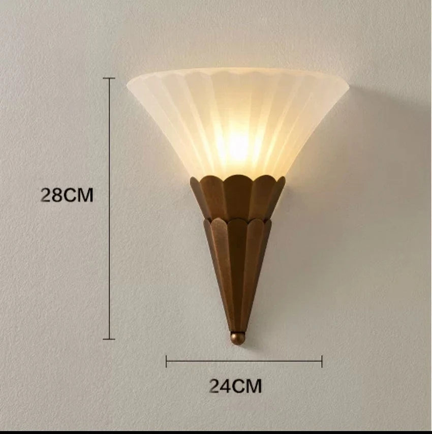 lampe murale vintage art déco bronze abat jour rayures blanc cuisine chambre salle manger