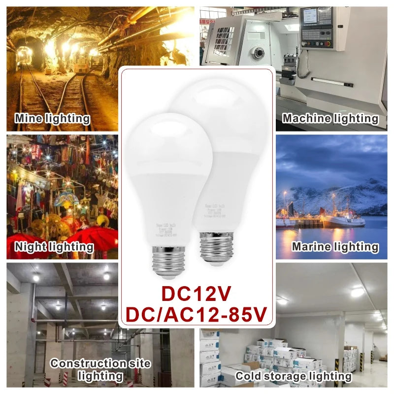 ampoule led e27 blanc froid chaud 12v 85v 3w 6w 9w 12w 15w 18w