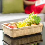 panier rotin tressé beige clair salon cuisine rangement naturel traditionnel respectueux environnement couvercle organisateur