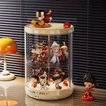 présentoir rotatif blanc figurines transparent boîte rangement moderne niveaux lisses anti poussière trưng bày