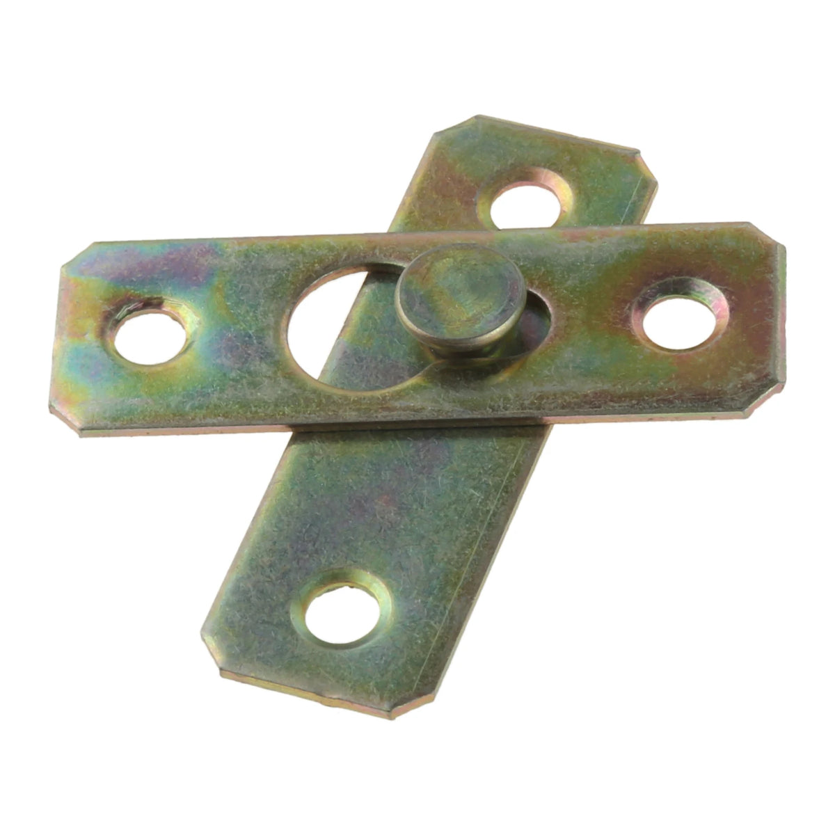 fixations métalliques industrielles couleur irisée travaux bois vert jaune bronze violet