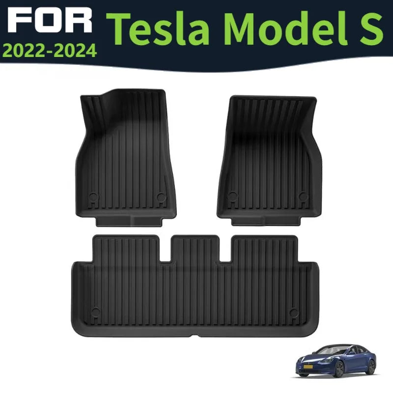 tapis sol noir rayures horizontales tpe waterproof anti dérapant facile nettoyer moderne voiture