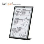 supports affiches table stand noir blanc inclinés modernes minimalistes burgers boissons menus