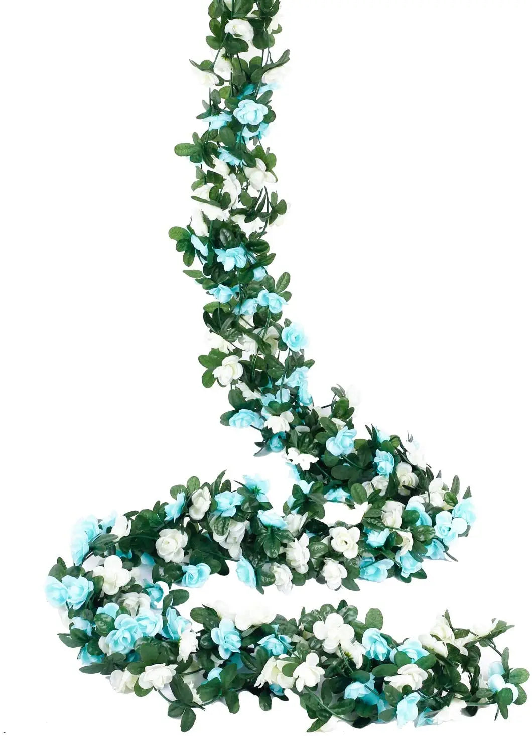 guirlande fleurs artificielles roses violettes blanches feuilles vertes décoration mariage romantiqueextérieur büro fête