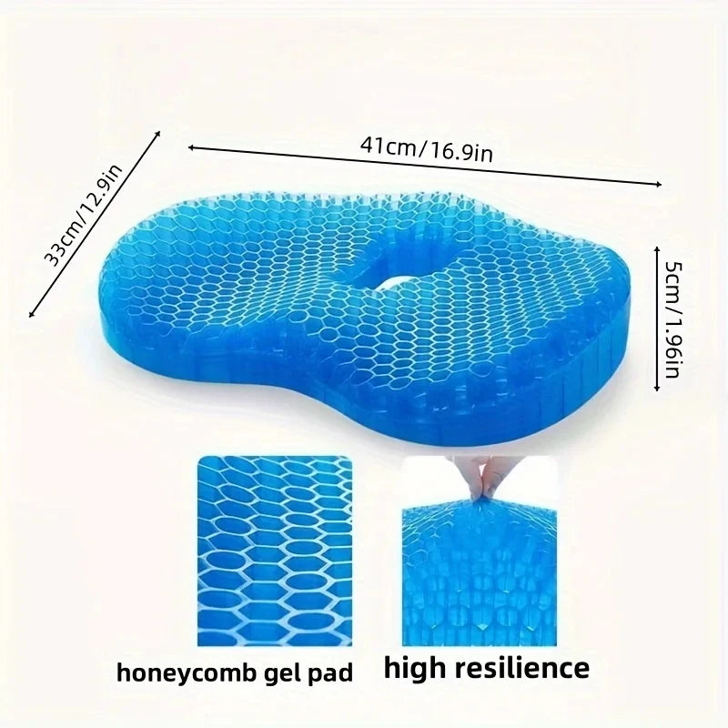 coussin siège bleu réseau hexagonal contemporain amovible lavable doux confortable ergonomique multifonctionnel