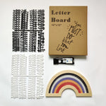 lettres bois arc ciel lettreboard moderne décoration festive planche messages messages colorés boîte rangement