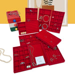 boîte bijoux velours rouge moderne plateau 21cm colliers boucles doreilles bracelet doré lunettes