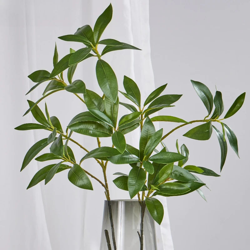 décoration intérieure plante artificielle feuilles vertes bord blanc moderne soie 75cm salon