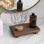 plateau bois marron foncé grain naturel minimaliste rustique sans fixation 23cm 9inches 4cm