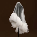 voile mariée deux couches tulle blanc classique élégant prom mariage demoiselle d'honneur romantique original