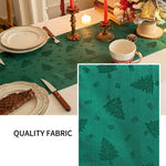 chinois table noël rouge vert brodé arbre maison fêtes classique polyester