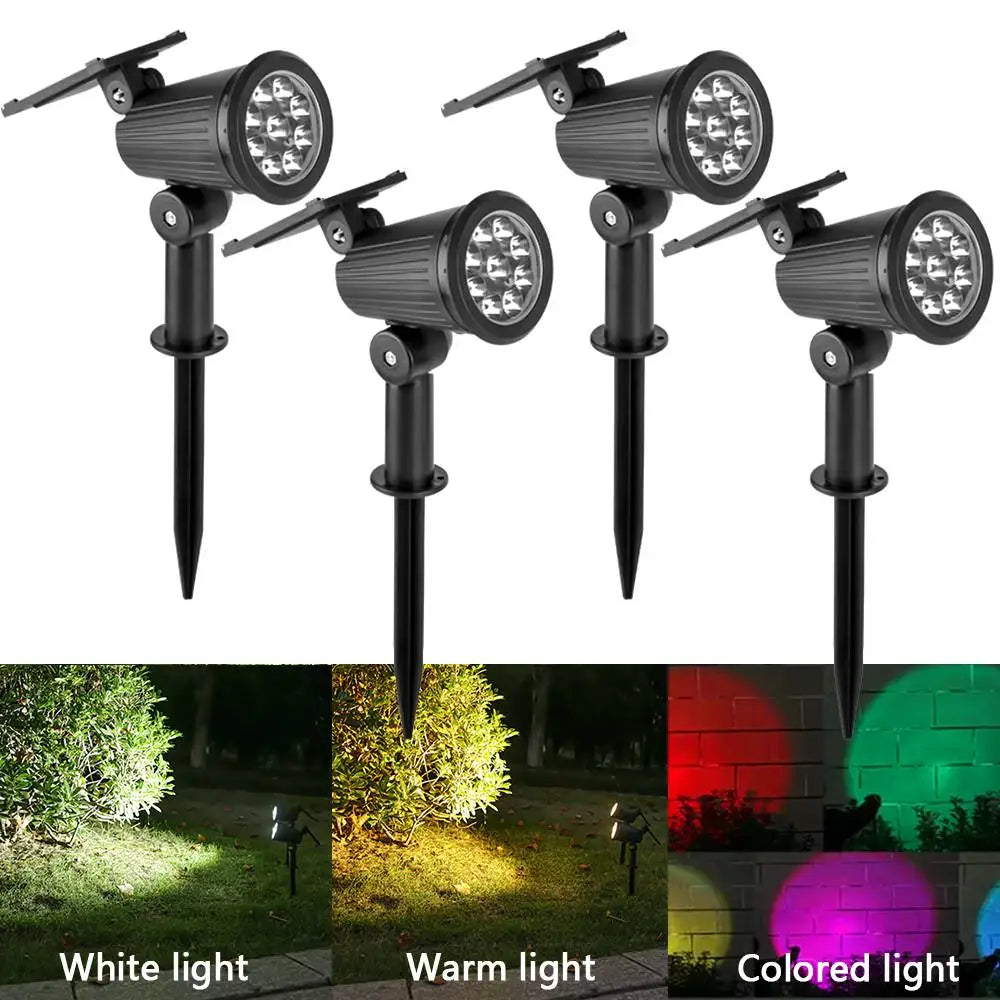 projecteur solaire led étanche spots ip65 abs noir moderne jardin