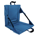 chaise pliable moderne bleu violet tissu rugueux ceintures noires poignée arrière extérieurversible inclinable