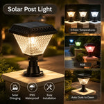lampe solaire led ip65 étanche rgb automatisée moderne transparente motifs géométriques fixée