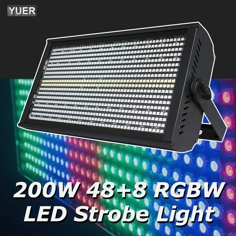 lumière stroboscopique led rvb blanche effet lavage scène dj controle dmx 200w noir moderne