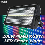 lumière stroboscopique led rvb blanche effet lavage scène dj controle dmx 200w noir moderne