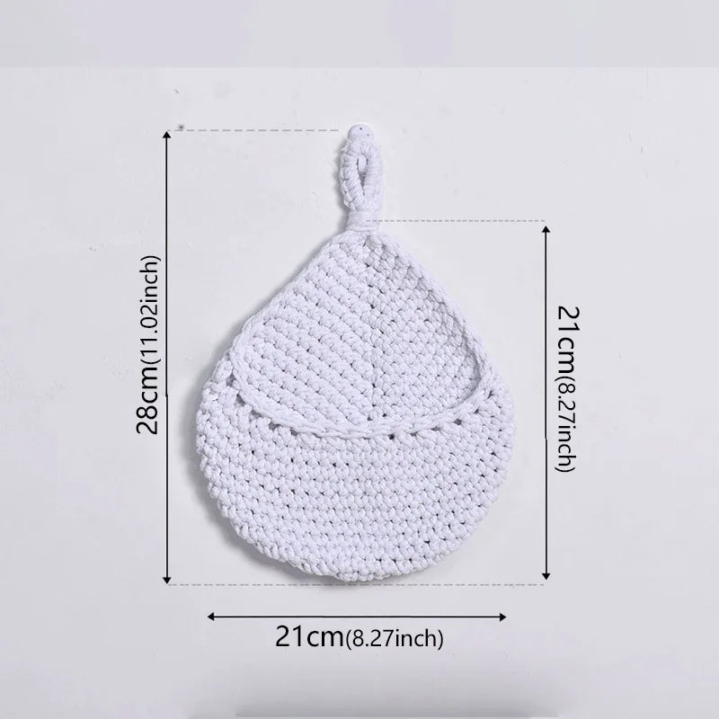 paniers rangement crochet rustique beige respectueux environnement boho chic decoration cuisine