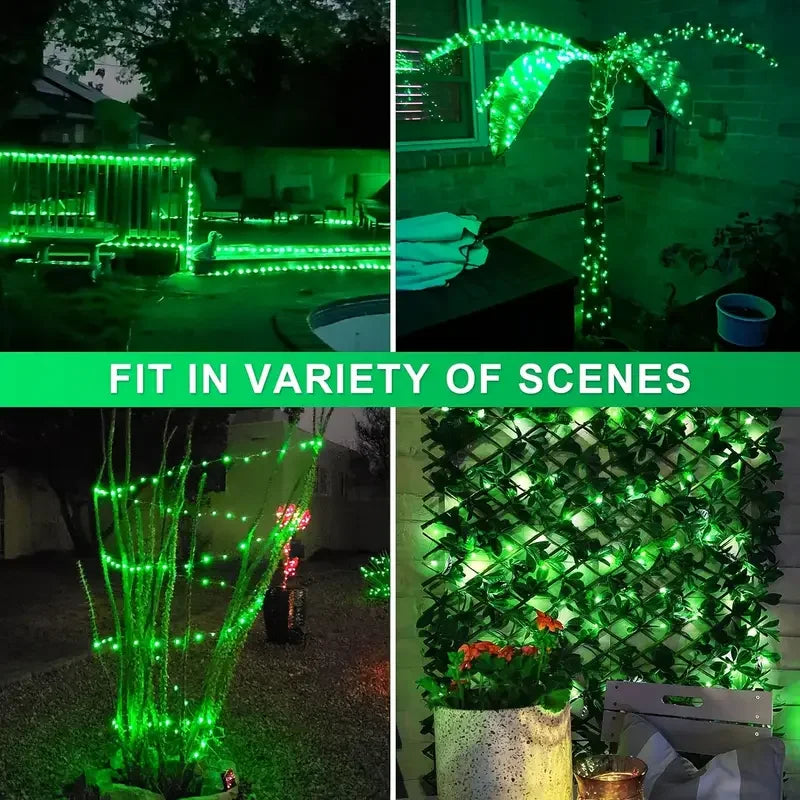 guirlande lumineuse solaire extérieure jardin led vertes étanche décoration fête patio noël