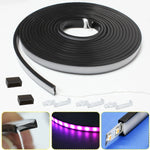 ruban led flexible noir mat moderne adhésif clips adhésifs noirs blancs silicone 5m 1m