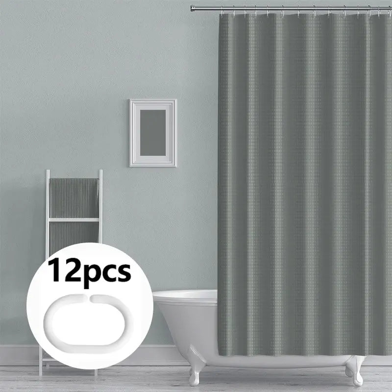 rideau douche waffle moderne minimaliste beige vert gris blanc 12 métalliques opacité variable