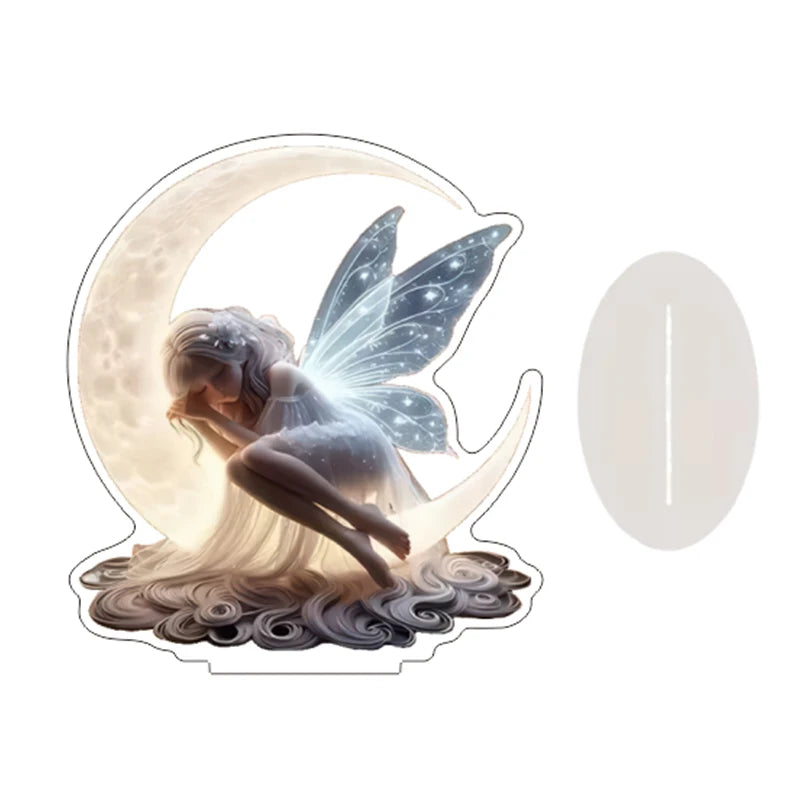 décoration figurines transparentes croissant lune motifs orientaux sorcières fées mosquées étoiles dragons fantaisie