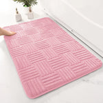 tapis bain moderne gris noir rayures horizontales doux moelleux