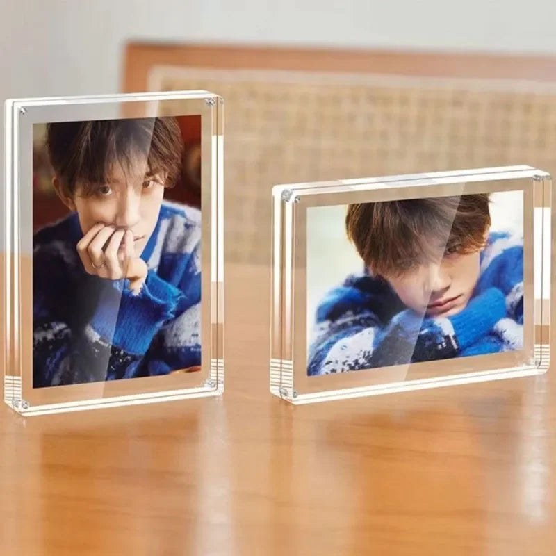 cadre photo transparent moderne acrylique bord arrondi photo stand clips decoration minimaliste