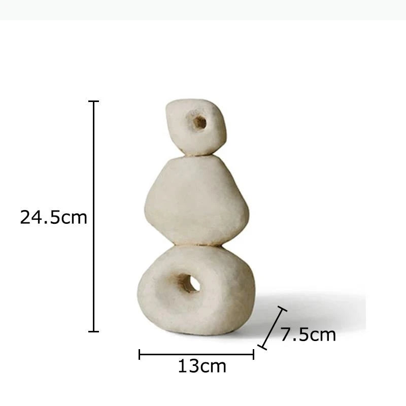 ornement paysager sculpture abstraite moderne pierre imitation beige gris blanc minimalisteintérieur décoration rockery